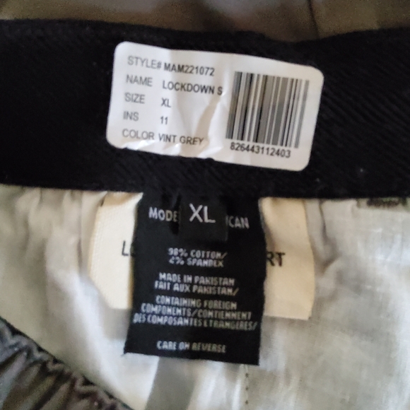 Modern American Men's Lockdown Pull On Chino Khaki Shorts Size XL Grey New - Picture 7 of 8